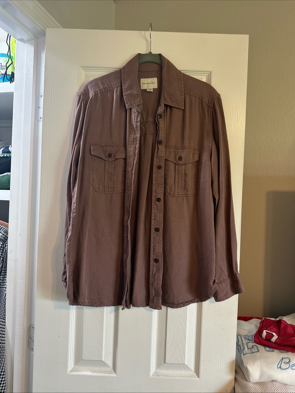 American Eagle Outfitters Mauve Button-Down Shirt
